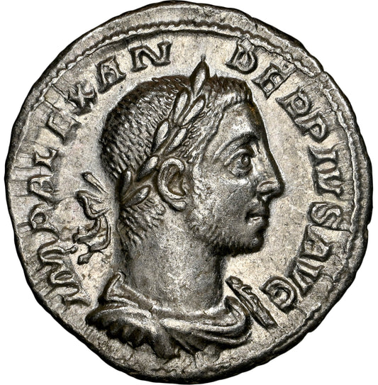Roman Empire - Severus Alexander - Silver Denarius - NGC AU - RIC:246d