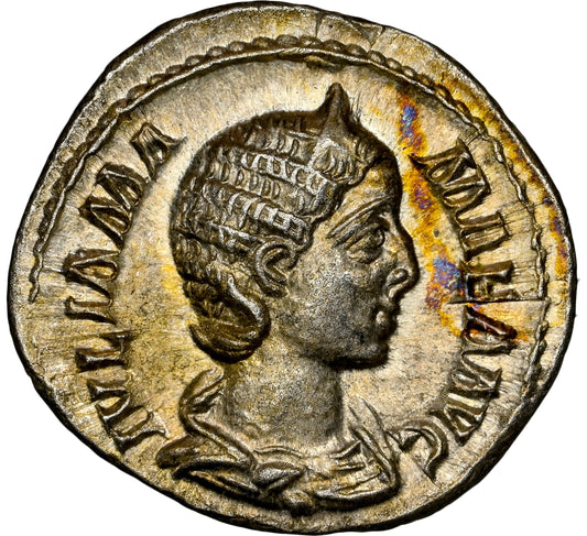 Roman Empire - Julia Mamaea - Silver Denarius - NGC Ch AU - RIC:360