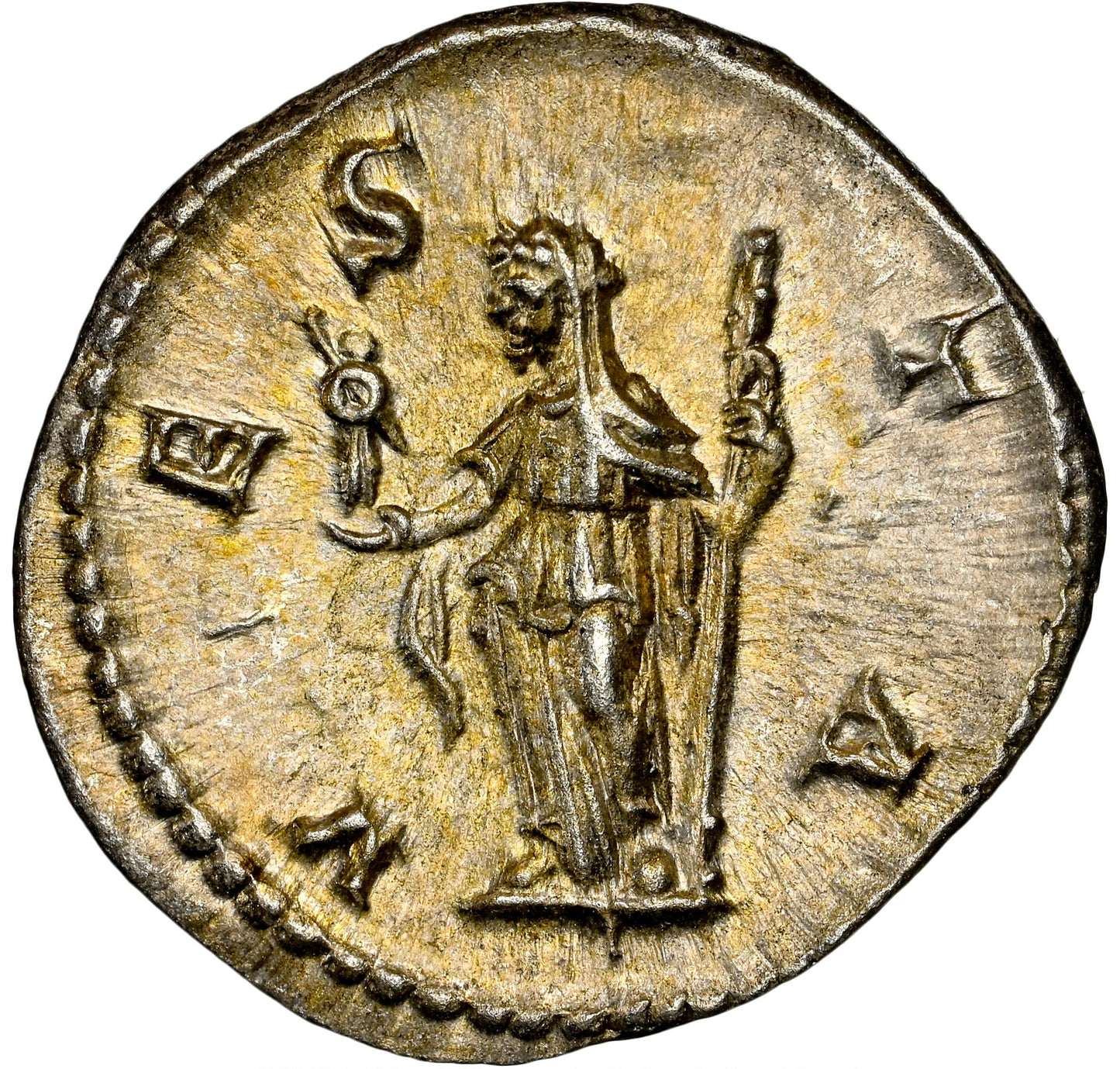 Roman Empire - Julia Mamaea - Silver Denarius - NGC Ch AU - RIC:360