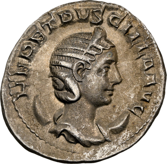 Roman Empire - Herennia Etruscilla - Silver Double-Denarius - NGC Ch XF