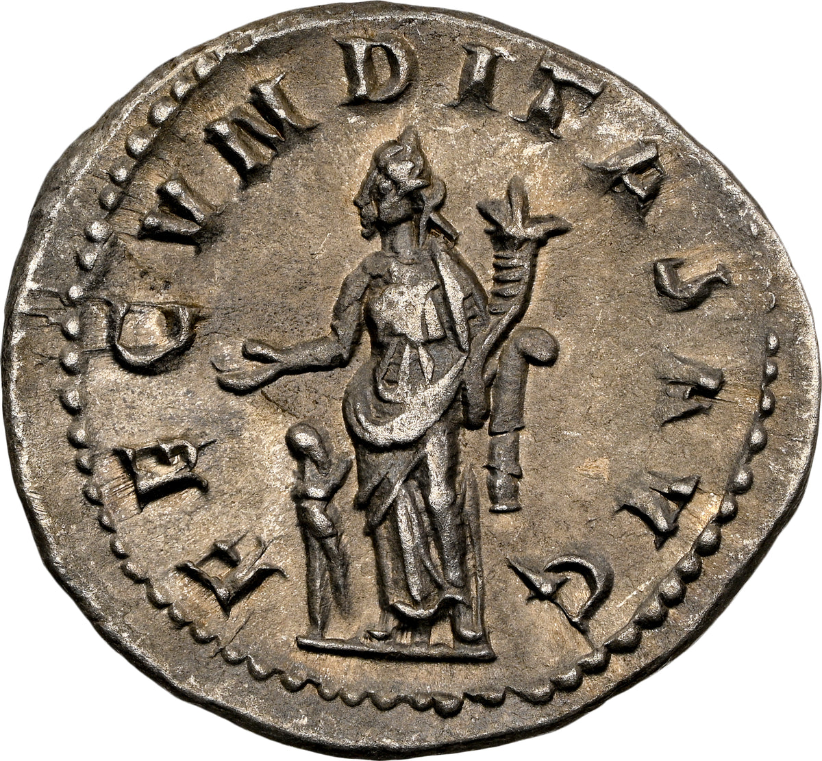 Roman Empire - Herennia Etruscilla - Silver Double-Denarius - NGC Ch XF