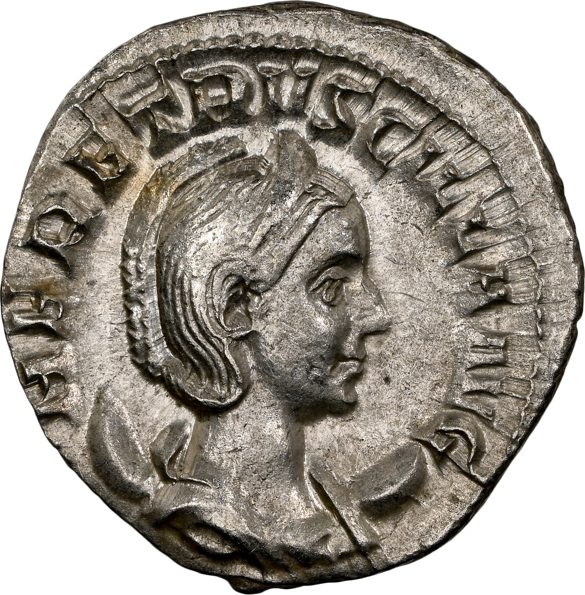 Roman Empire - Herennia Etruscilla - Silver Double-Denarius - NGC Ch XF