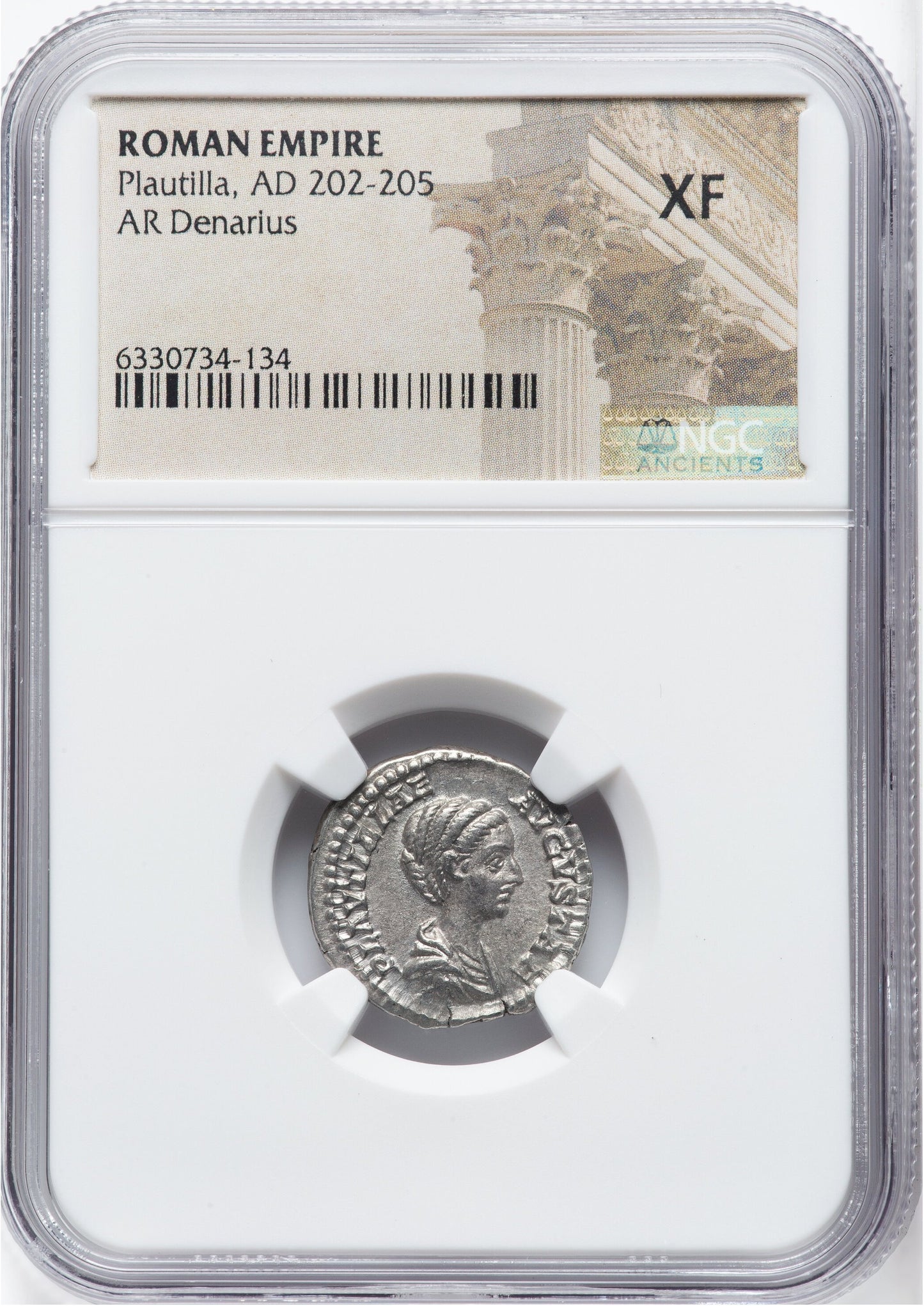 Roman Empire - Plautilla - Silver Denarius - NGC XF - RIC:359