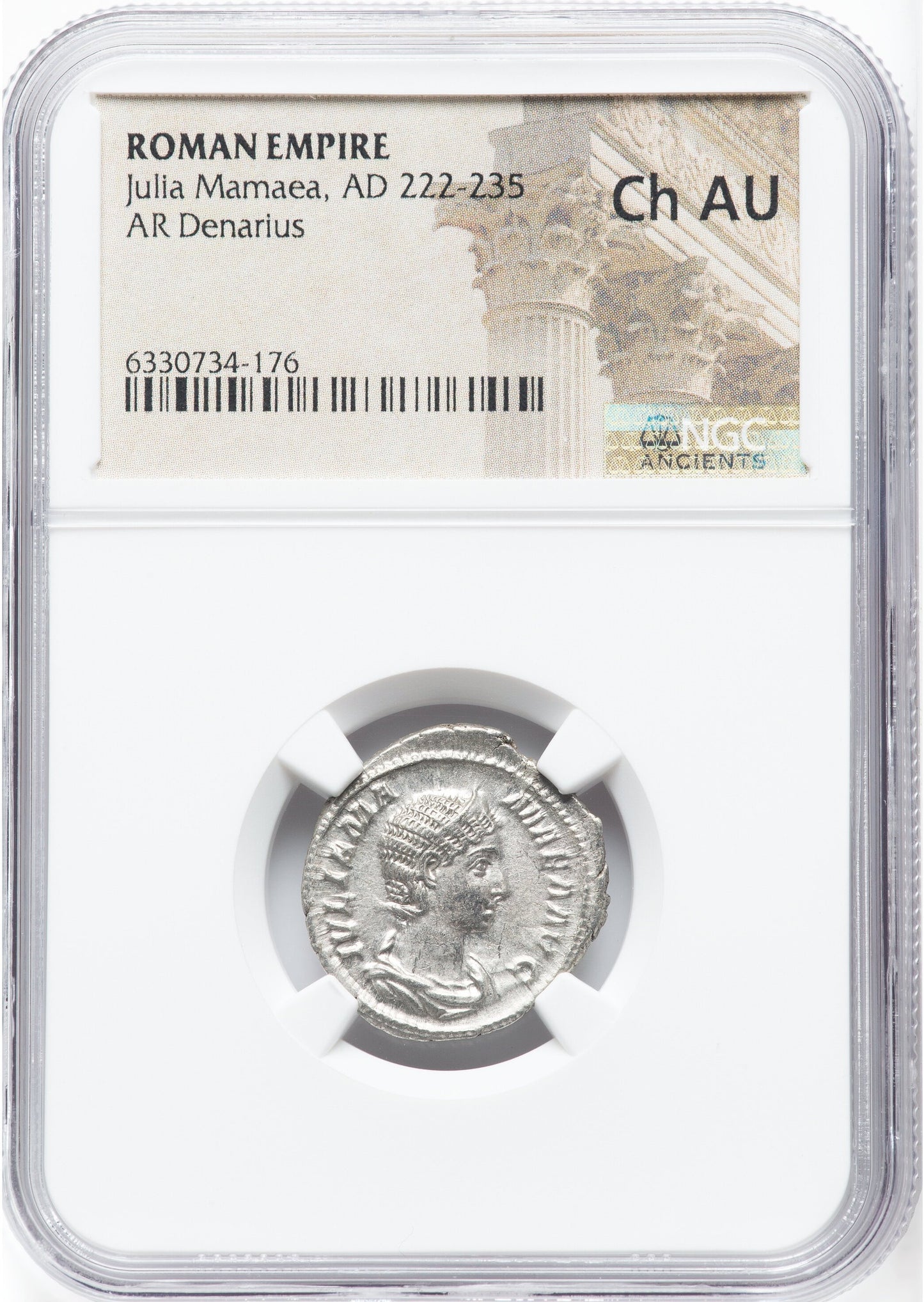 Roman Empire - Julia Mamaea - Silver Denarius - NGC Ch AU - RIC:338