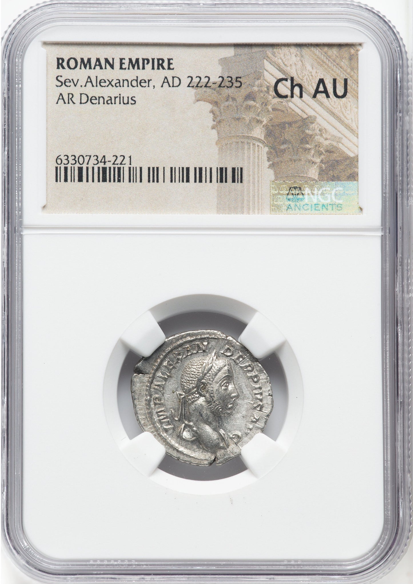 Roman Empire - Severus Alexander - Silver Denarius - NGC Ch AU - RIC:250
