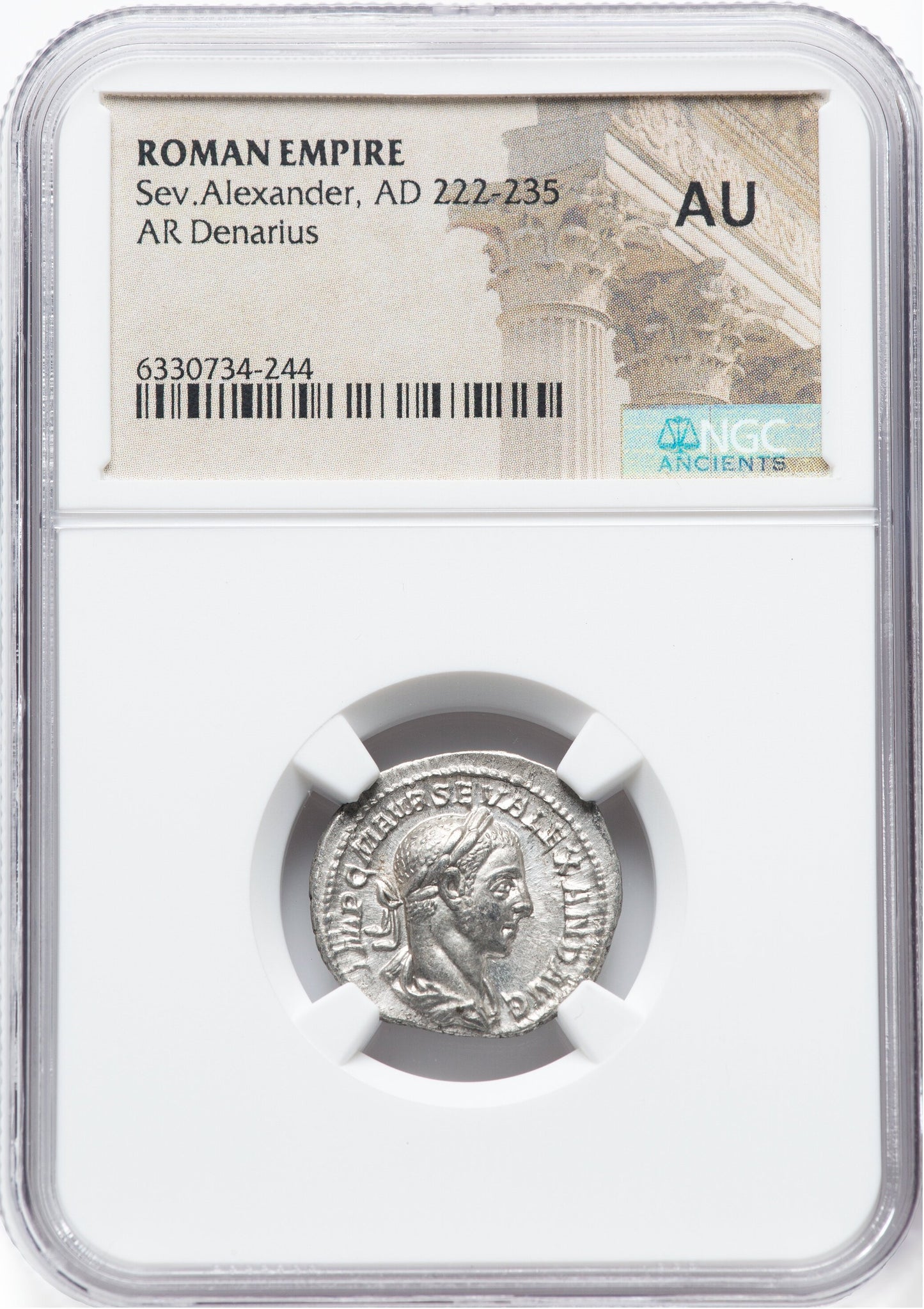 Roman Empire - Severus Alexander - Silver Denarius - NGC AU