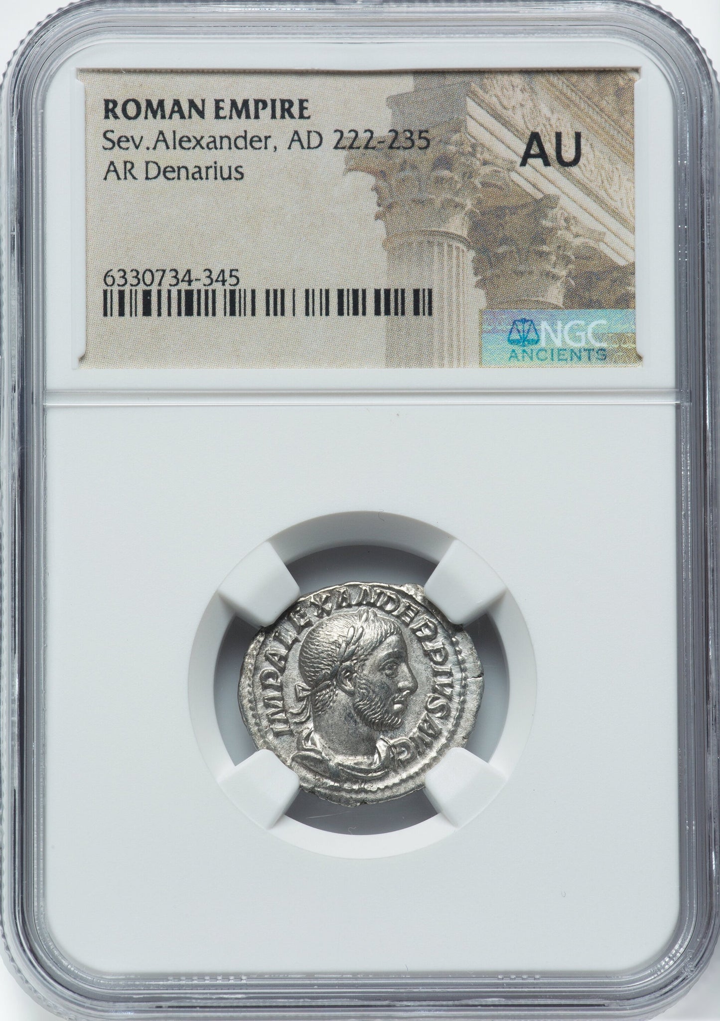 Roman Empire - Severus Alexander - Silver Denarius - NGC AU - RIC:120