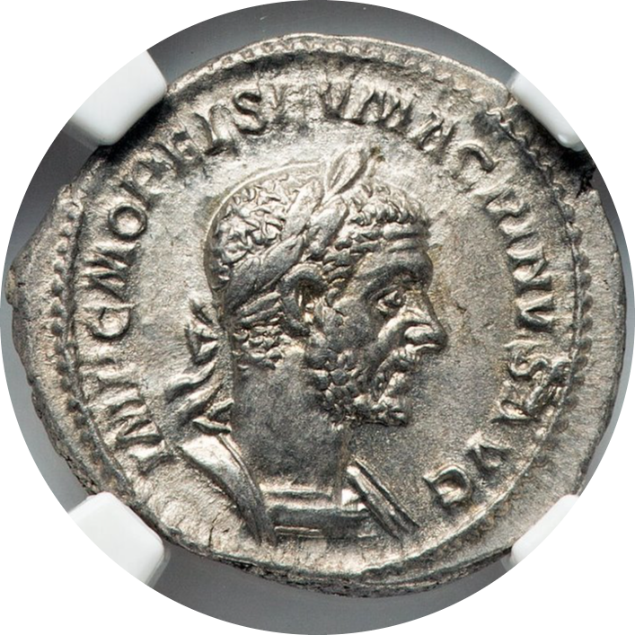 Roman Empire - Macrinus - Silver Denarius - NGC AU - RIC:68