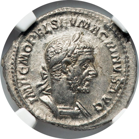 Roman Empire - Macrinus - Silver Denarius - NGC AU - RIC:68