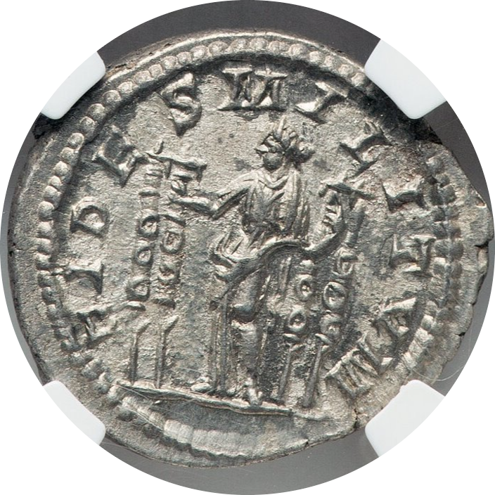 Roman Empire - Macrinus - Silver Denarius - NGC AU - RIC:68