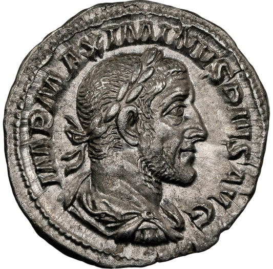 Roman Empire - Maximinus I - Silver Denarius - NGC AU