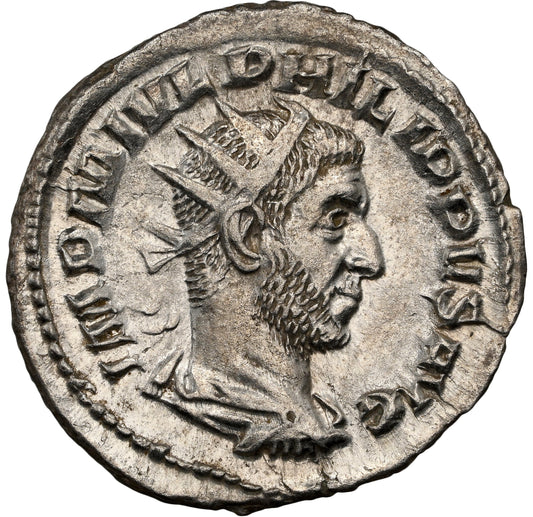 Roman Empire - Philip I - Silver Double-Denarius - NGC Ch AU