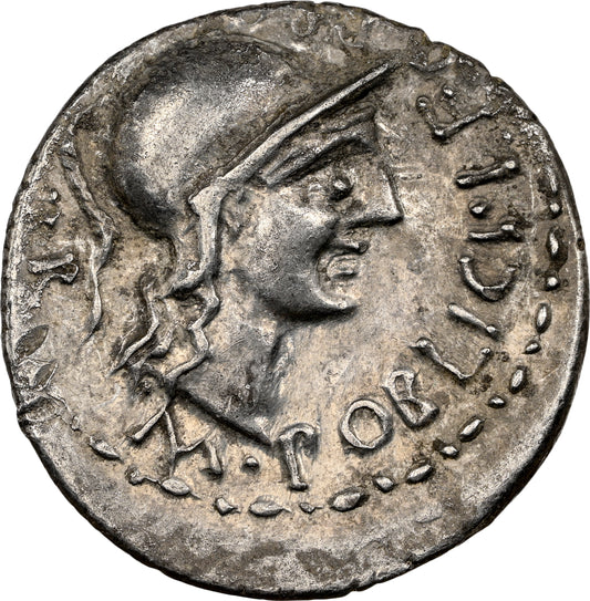 Roman Imperatorial - Pompey Junior - Silver Denarius - NGC Ch XF - Crawf. 469/1a