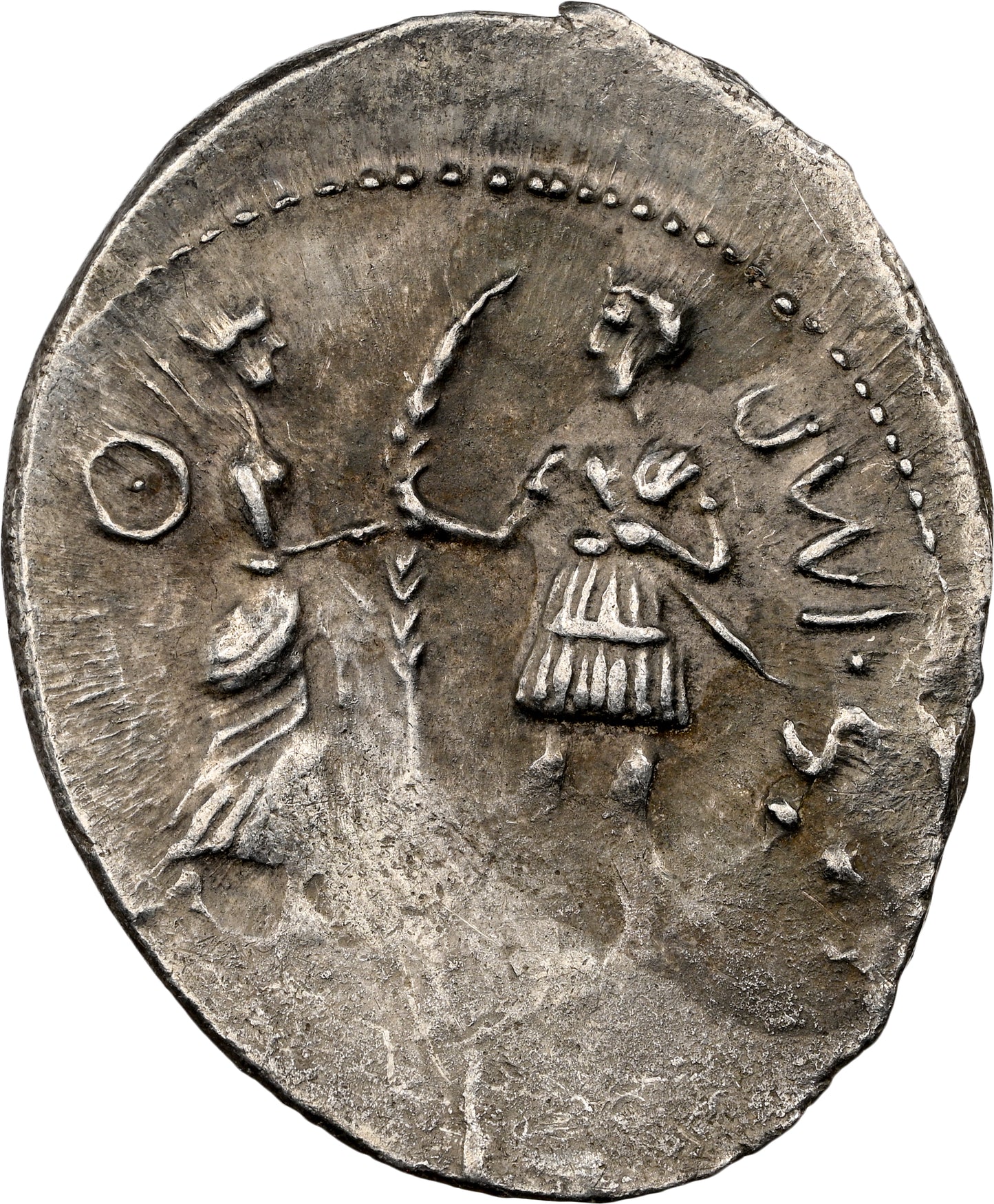 Roman Imperatorial - Pompey Junior - Silver Denarius - NGC XF - Crawf. 469/1a