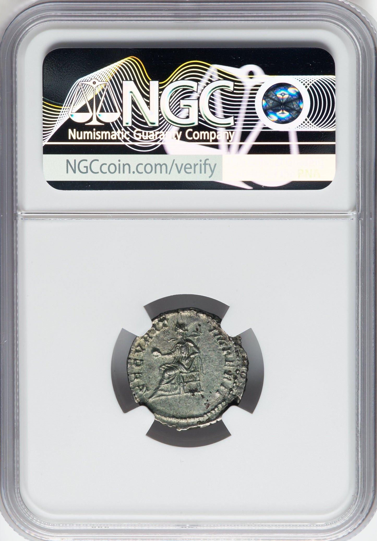 Roman Empire - Geta - Silver Denarius - NGC Ch AU - RIC:20b