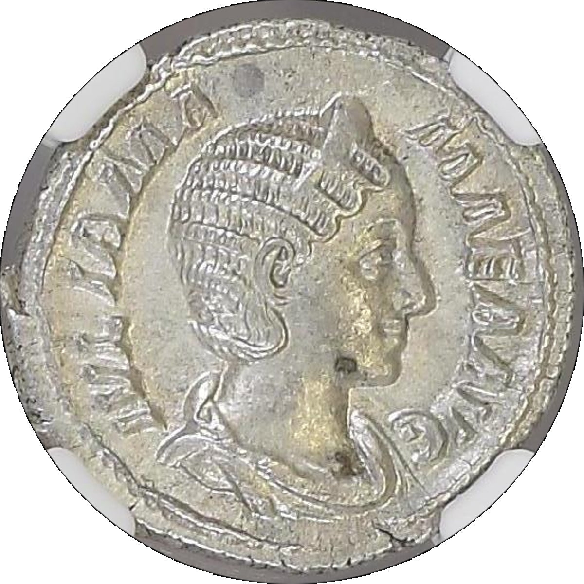 Roman Empire - Julia Mamaea - Silver Denarius - NGC Ch AU
