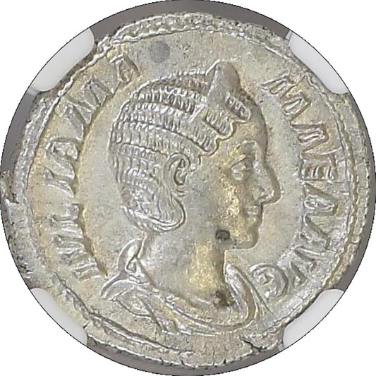 Roman Empire - Julia Mamaea - Silver Denarius - NGC Ch AU