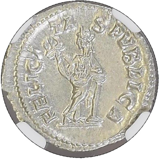 Roman Empire - Julia Mamaea - Silver Denarius - NGC Ch AU