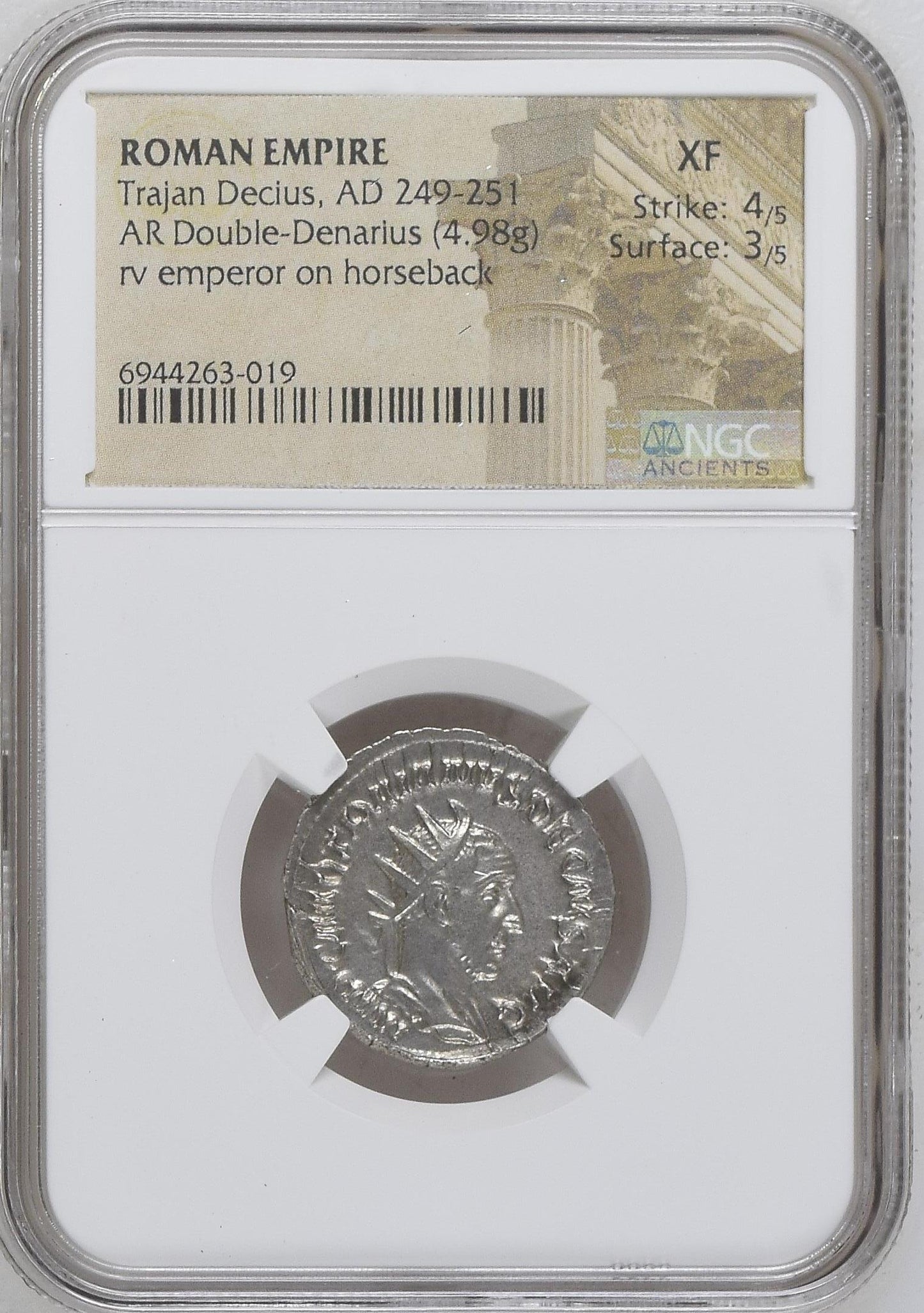 Roman Empire - Trajan Decius - Silver Double-Denarius - NGC XF - RIC:11b