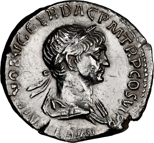 Roman Empire - Trajan - Silver Denarius - NGC AU - RIC:404b