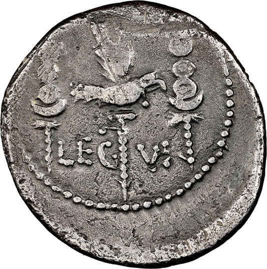 Roman Imperatorial - Marc Antony - Silver Denarius - NGC Ch F - RRC:544/19