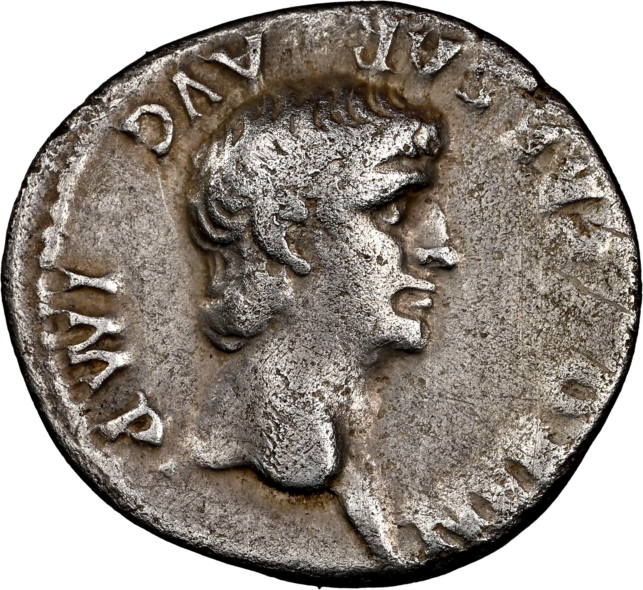 127) ディナリウス銀貨ネロ帝 54-68 AD Roman Empire Nero Silver Denarius - アンティーク、コレクション