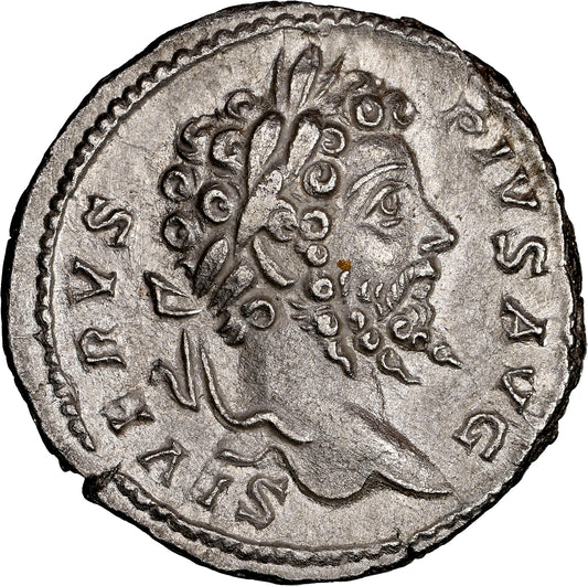 Roman Empire - Septimius Severus - Silver Denarius - NGC AU - Sear:6282