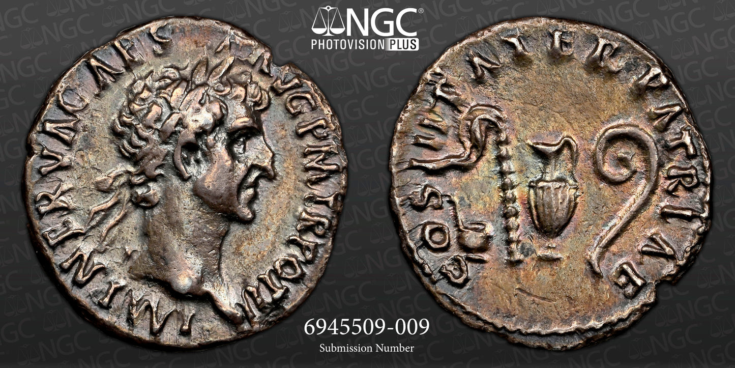 Roman Empire - Nerva - Silver Denarius - NGC XF - RIC:34
