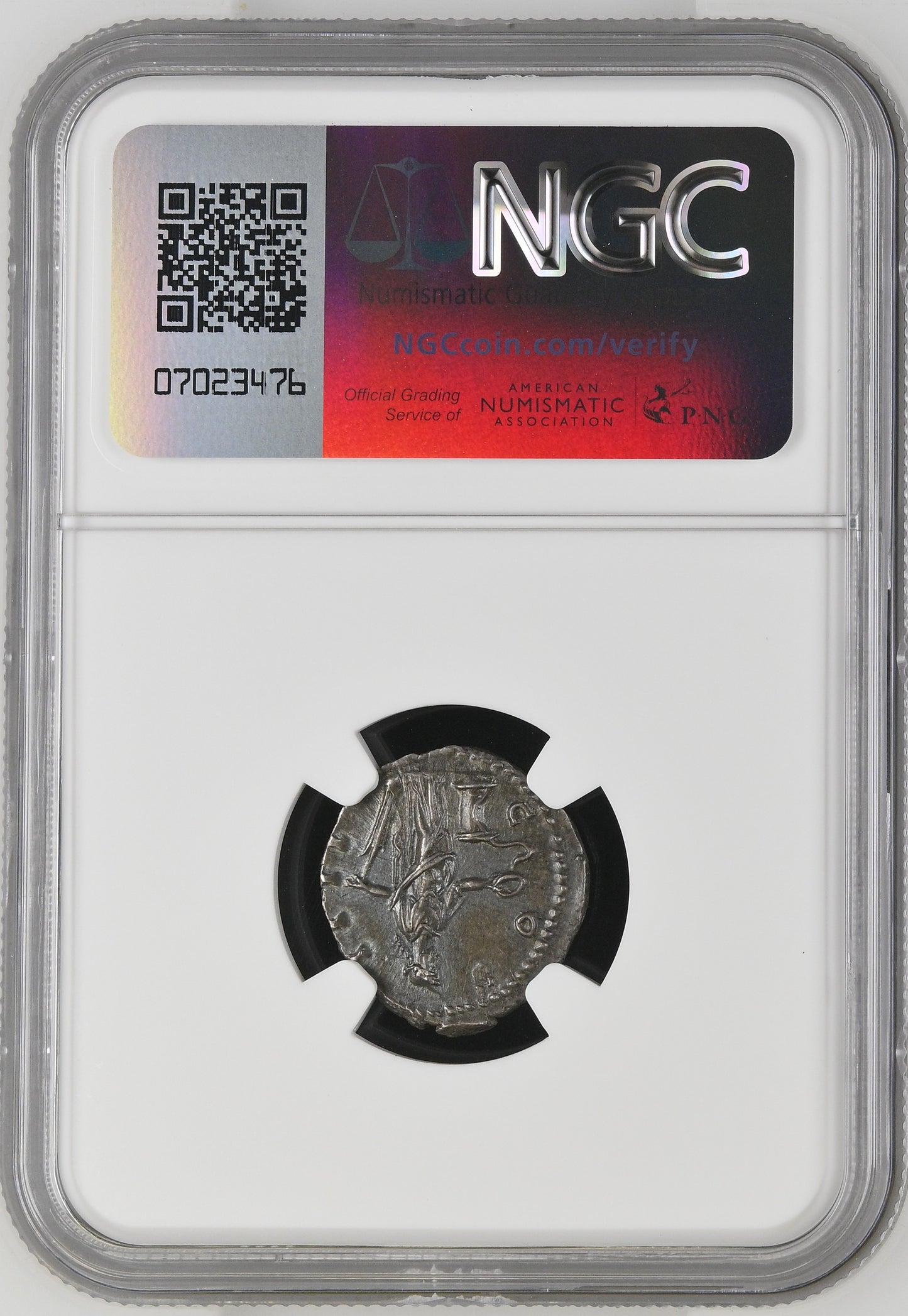 Roman Empire - Antoninus Pius - Silver Denarius - NGC Ch AU - RIC:181