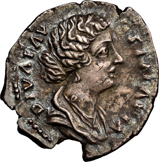 Roman Empire - Faustina II - Silver Denarius - NGC AU - RIC:744