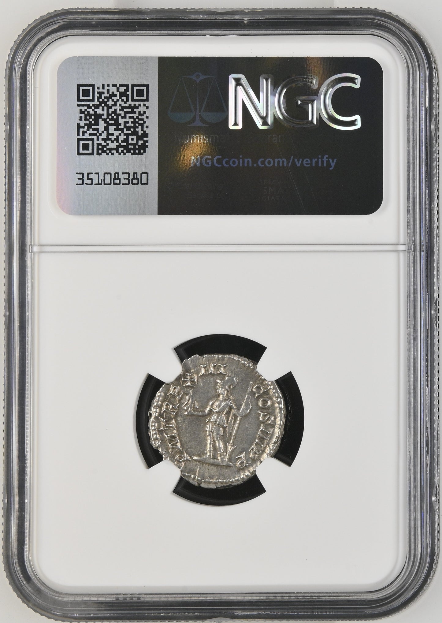 Roman Empire - Septimius Severus - Silver Denarius - NGC Ch XF - RIC:197
