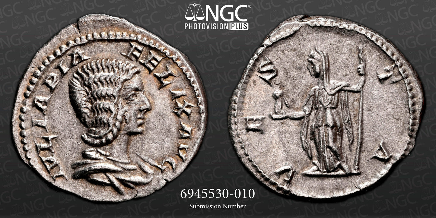 Roman Empire - Julia Domna - Silver Denarius - NGC AU - RIC:390