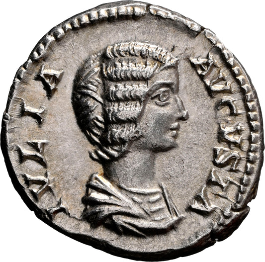 Roman Empire - Julia Domna - Silver Denarius - NGC Ch AU - RIC:574