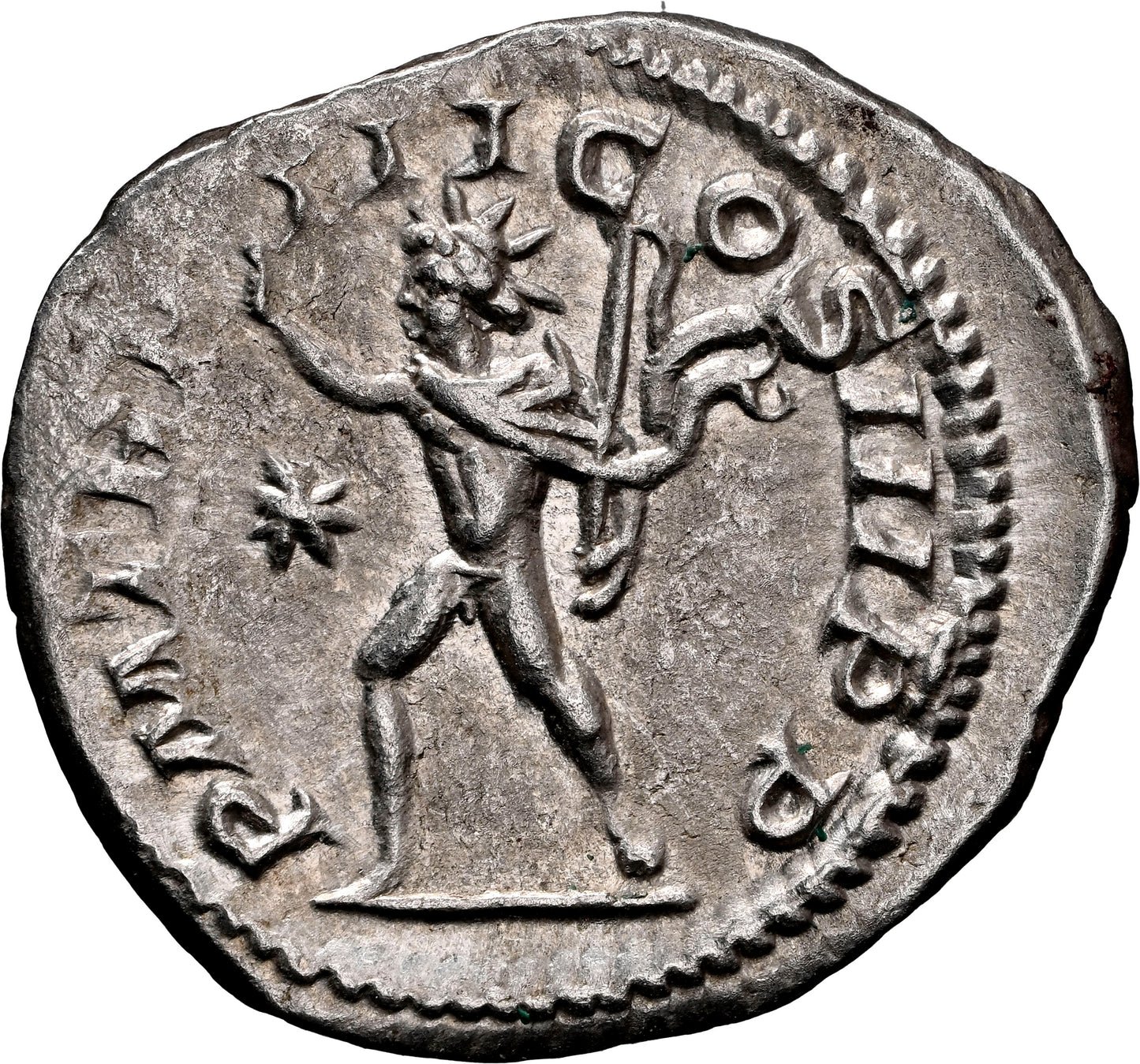 Roman Empire - Elagabalus - Silver Denarius - NGC Ch XF - RIC:28