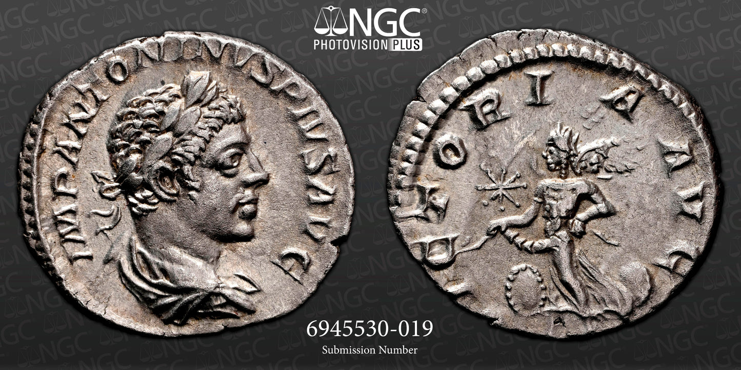 Roman Empire - Elagabalus - Silver Denarius - NGC AU - RIC:161