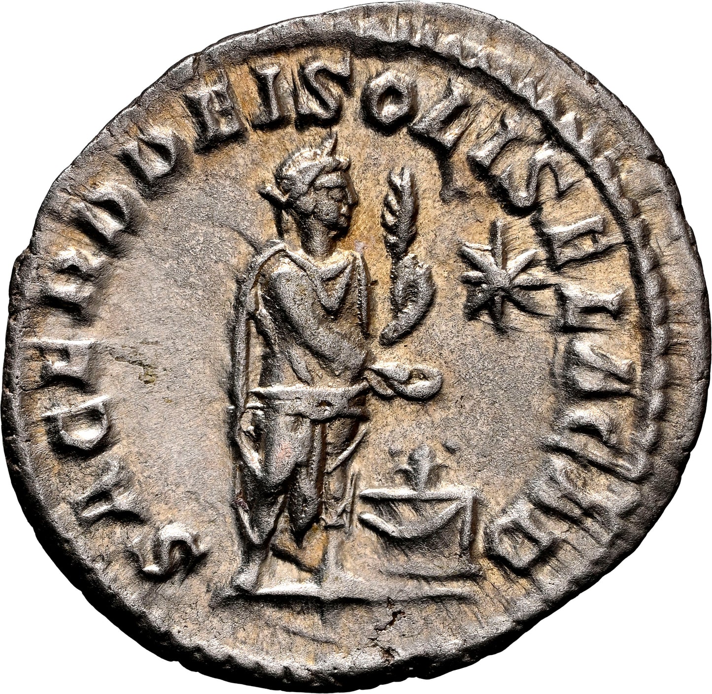 Roman Empire - Elagabalus - Silver Denarius - NGC AU - RIC:131
