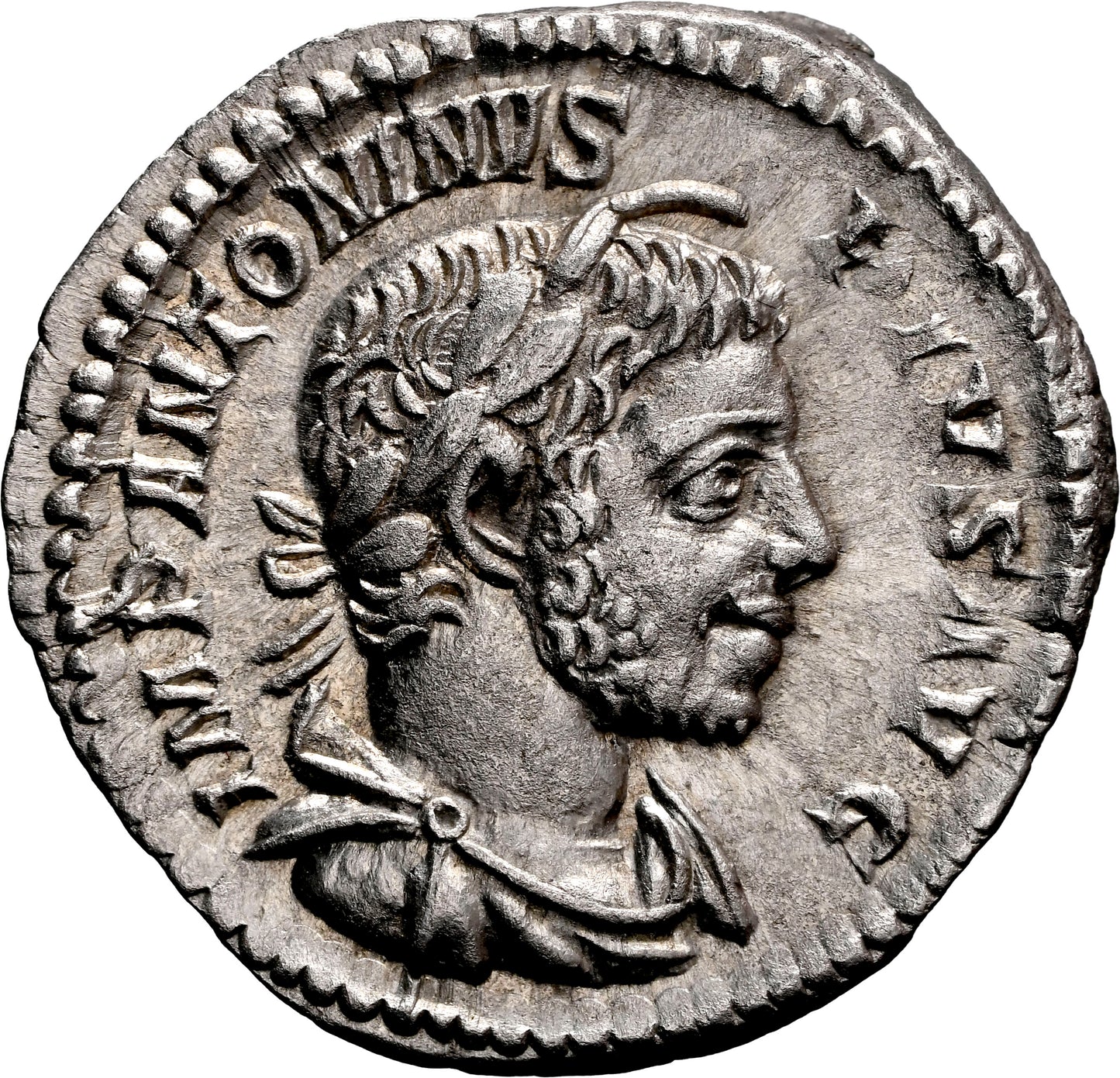 Roman Empire - Elagabalus - Silver Denarius - NGC Ch AU - RIC:146