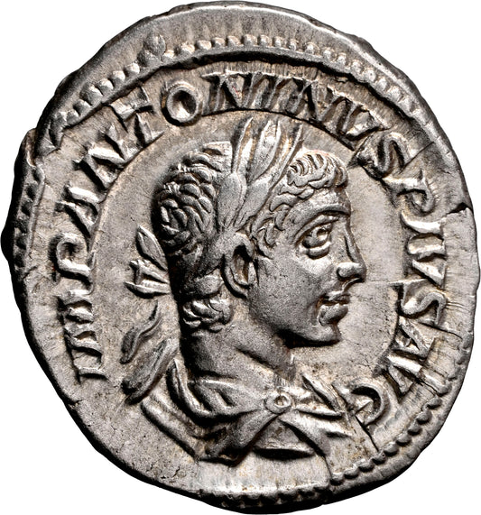Roman Empire - Elagabalus - Silver Denarius - NGC Ch XF - RIC:107