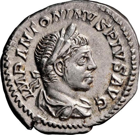 Roman Empire - Elagabalus - Silver Denarius - NGC AU - RIC:56