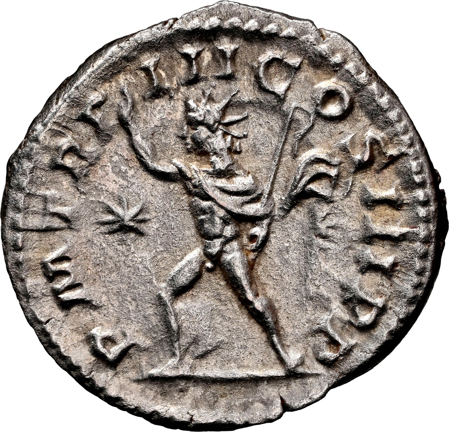 Roman Empire - Elagabalus - Silver Denarius - NGC Ch AU - RIC:28