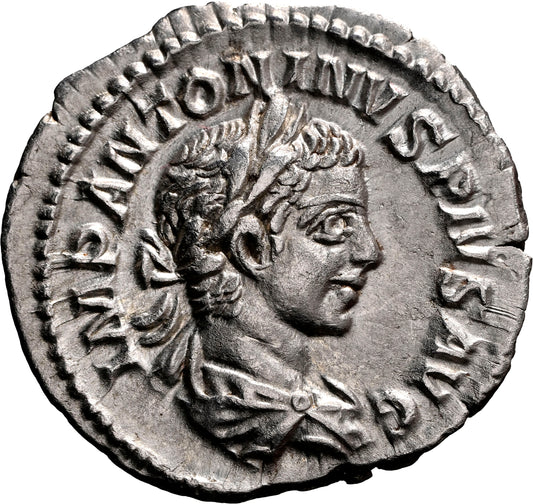 Roman Empire - Elagabalus - Silver Denarius - NGC AU - RIC:107