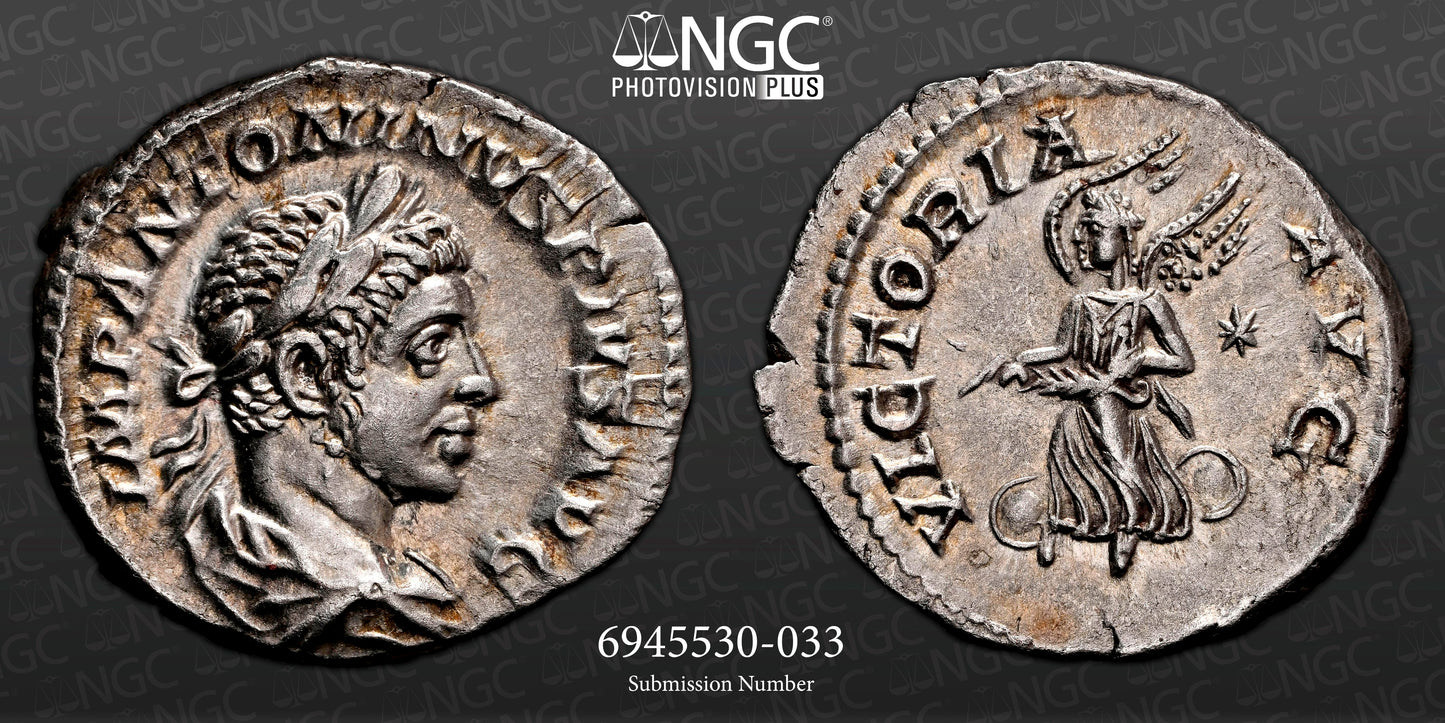 Roman Empire - Elagabalus - Silver Denarius - NGC AU - RIC:161b