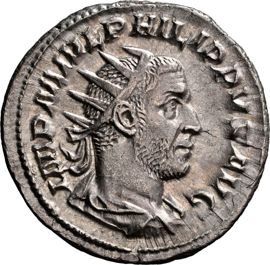 Roman Empire - Philip I - Silver Double-Denarius - NGC Ch AU - RIC:3