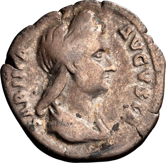 Roman Empire - Sabina - Silver Denarius - NGC F