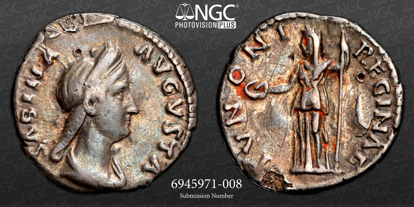 Roman Empire - Sabina - Plated Denarius - NGC VF - RIC:395a