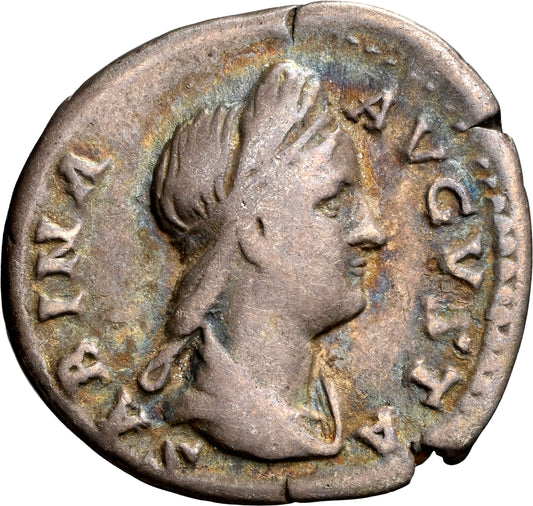 Roman Empire - Sabina - Silver Denarius - NGC F - RIC:391