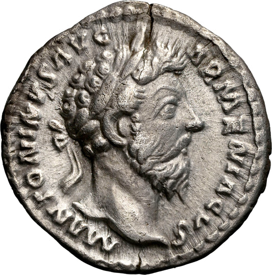Roman Empire - Marcus Aurelius - Silver Denarius - NGC Ch VF - RIC:155