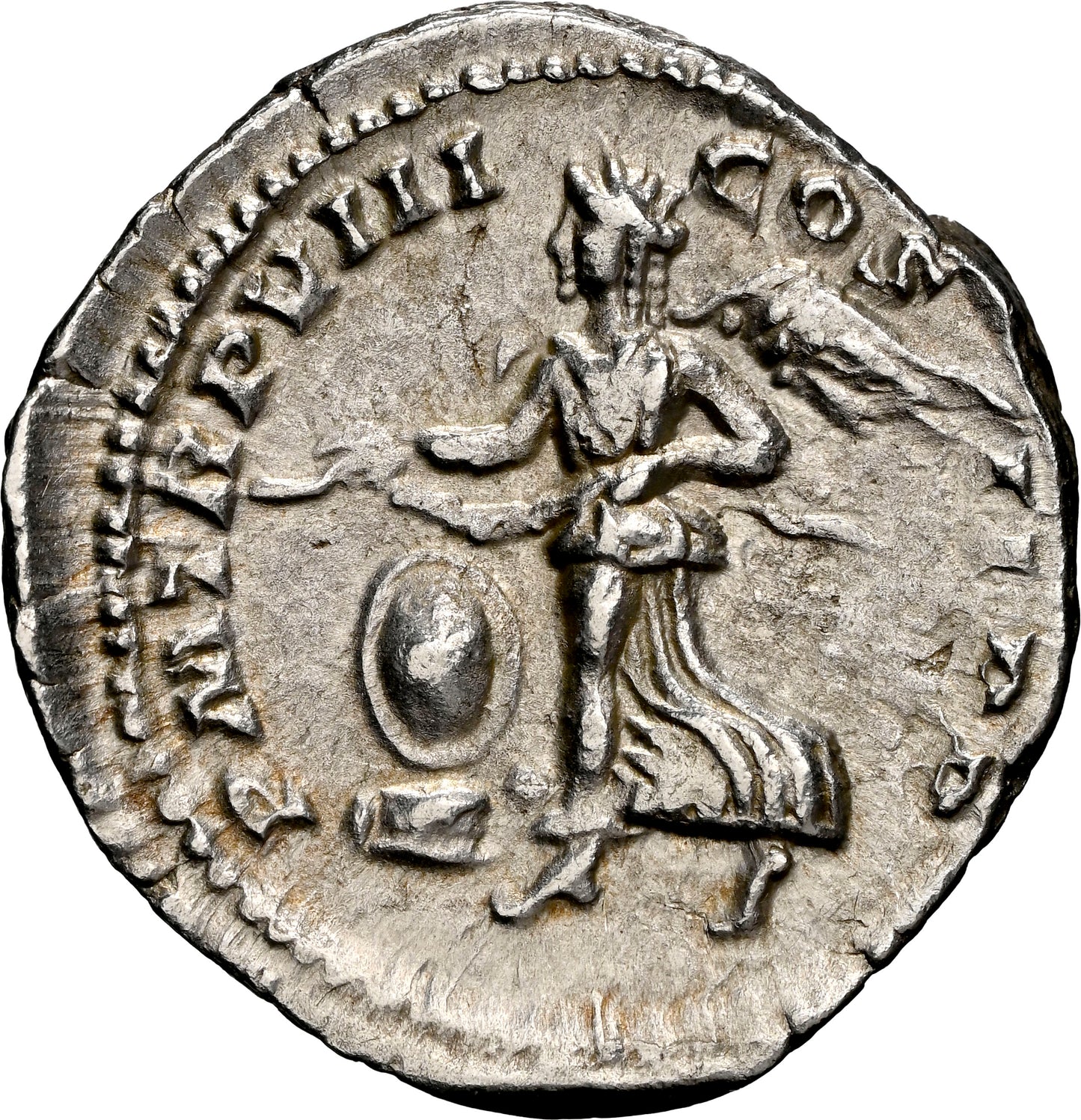 Roman Empire - Septimius Severus - Silver Denarius - NGC Ch AU - RIC:150