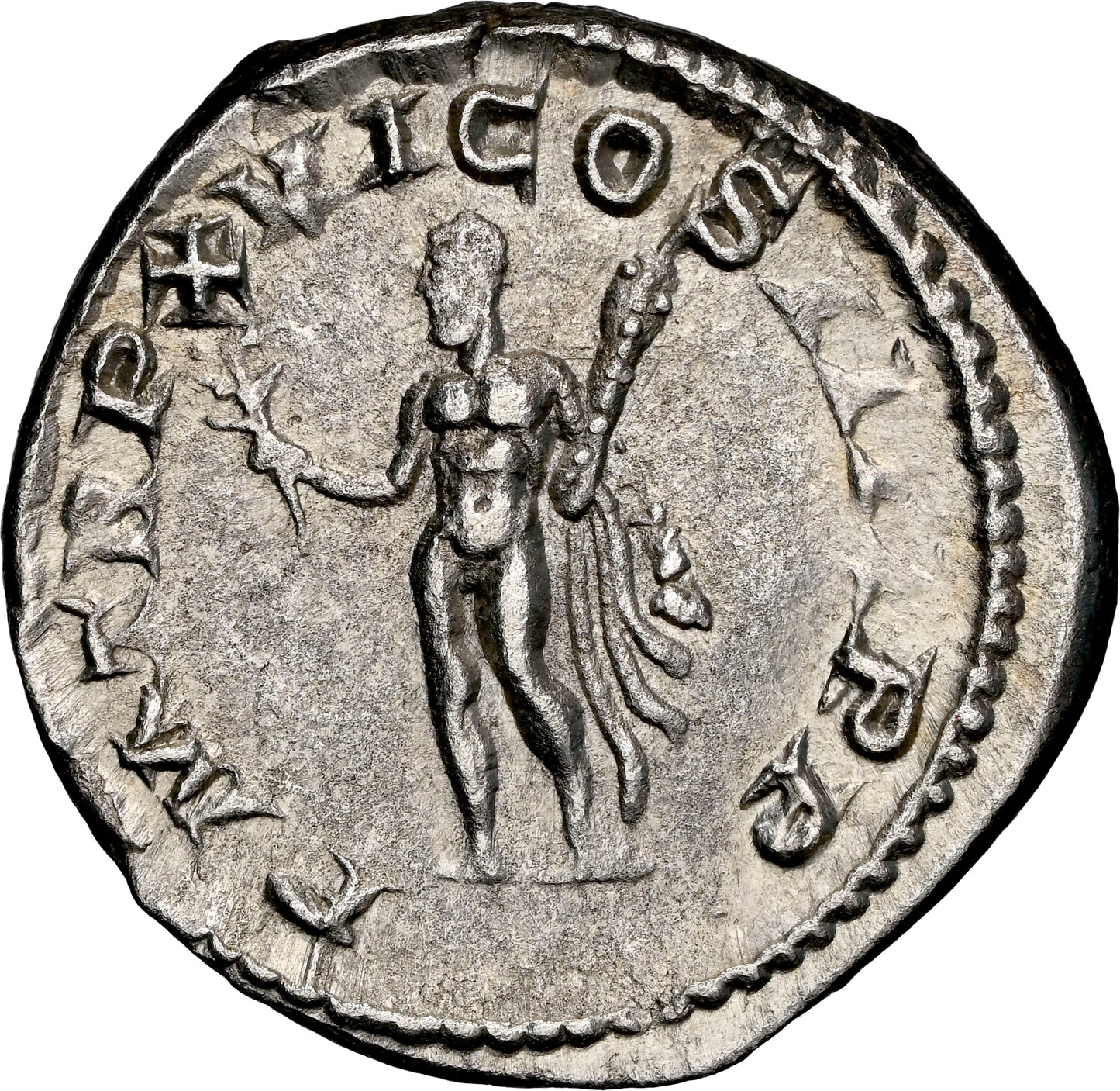 Roman Empire - Caracalla - Silver Denarius - NGC AU - RIC:206c