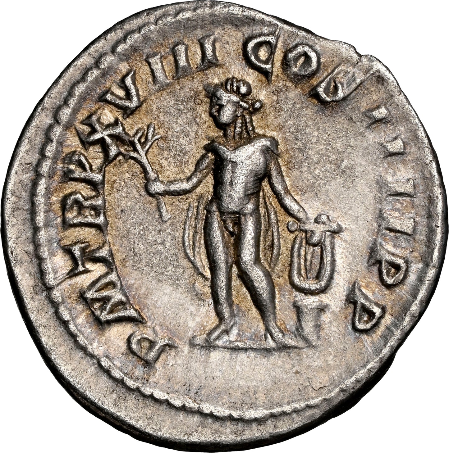 Roman Empire - Caracalla - Silver Denarius - NGC Ch XF - RIC:254